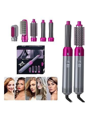 5-In-1 Hot Hair Styler Silver/Pink 28cm