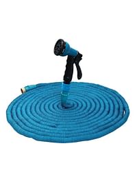 Expandable Garden Magic Hose Water Pipe With 8 In 1 Spray Gun Blue