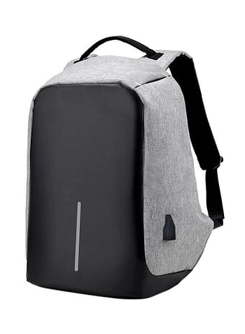 Anti Theft Backpack With USB Charging Port Grey