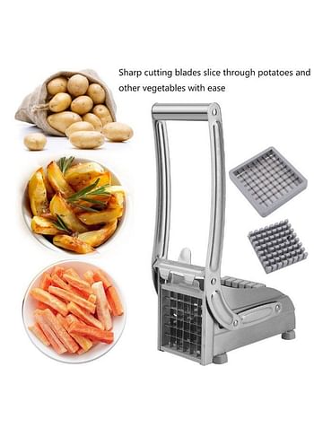 Home Kitchen Chipper French Fries Slicer Silver 26x12x9.5centimeter