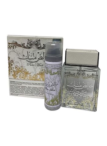 Lattafa 2-Piece Pure Musk Gift Set 1 Khalish Musk EDP 100ml, 1 Deo Spray 75ml