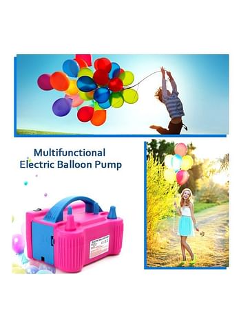 Multifunctional Electric Balloon Pump Pink/Blue 195x155x125mm