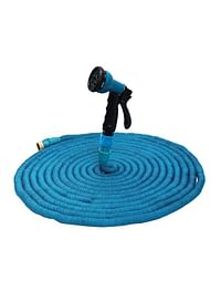 Expandable Garden Magic Hose Water Pipe With 8 In 1 Spray Gun Blue