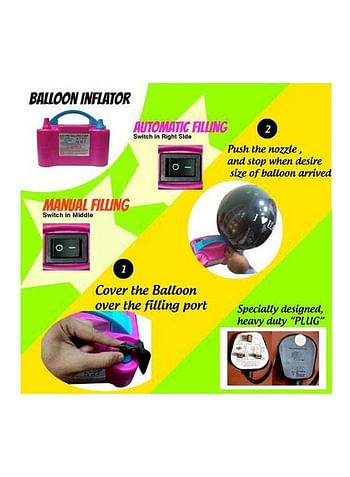 Electric Balloon Blower Air Pump Inflator Portable Dual Nozzle Party Machine