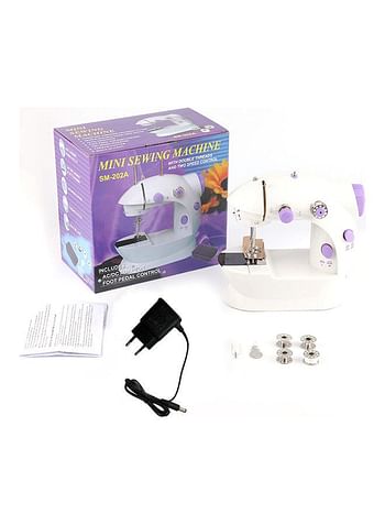 Portable Mini Sewing Machine White/Purple