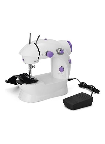 Mini Portable Electric Sewing Machine White/Purple