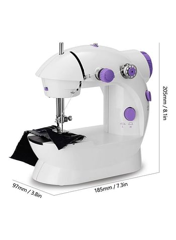 Mini Portable Electric Sewing Machine White/Purple