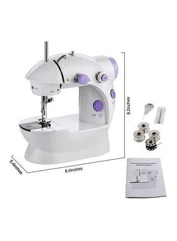 Portable Dual Speed Mini Sewing Machine H32520-UK White/Purple