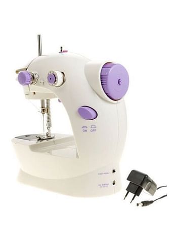 Double Thread Mini Sewing Machine White/Purple FHSM-202 White/Purple