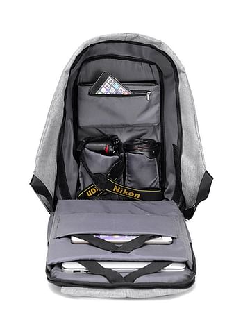 Multifunction USB Anti-Theft Backpack Black/Grey