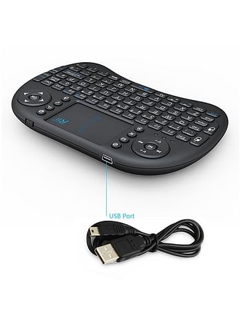 2.4G Wireless RC-Keyboard With Touch Pad Black