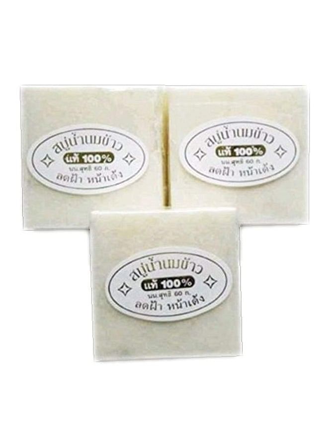 3-Piece Rice Milk Soap Bar 60grams