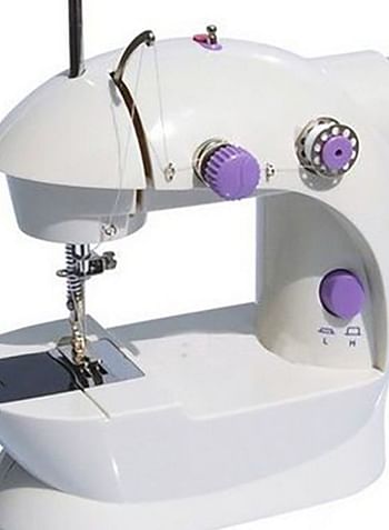 Mini Portable Electric Operated Sewing Machine 255.07088412.17 White/Purple/Silver