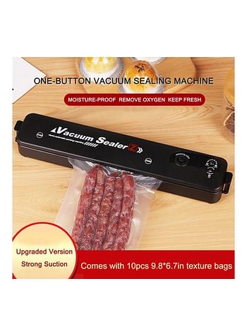 One-Touch Automatic Vacuum Sealing Machine With Sealing Bags Food Saver black 37.30*7.00*8.50cm