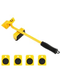 5-Piece Furniture Lifter And Slider Tool Set Yellow/Black