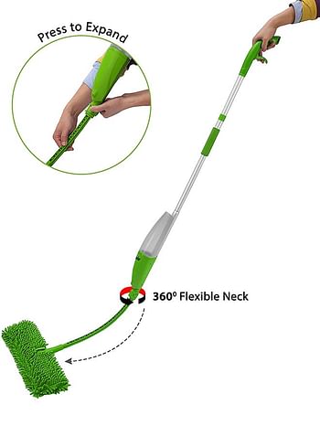 Spray Mop With Microfiber Cleaning Pad Green/White/Silver