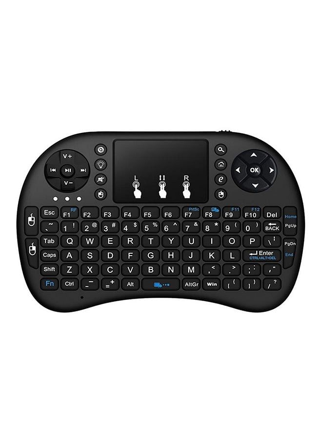 2.4 Ghz Wireless Rechargeable Air Mouse With Mini QWERTY Keyboard Black