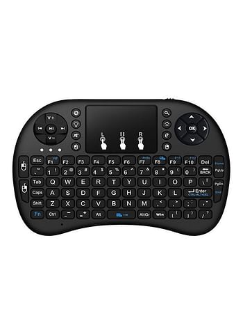 2.4 Ghz Wireless Rechargeable Air Mouse With Mini QWERTY Keyboard Black