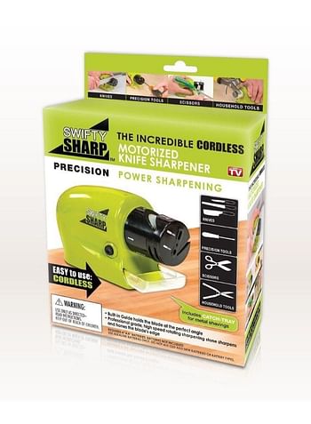 Motorized Knife Blade Sharpener Green 7.5 x 4.5 x 5.5inch