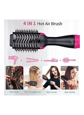 One Step Hair Dryer With 4 Clips Black/Pink