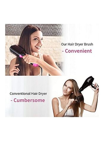 One Step Hair Dryer With 4 Clips Black/Pink