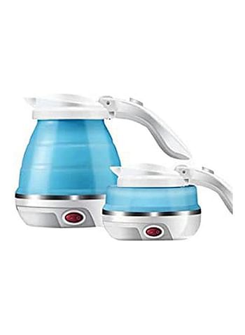 Travel Foldable Electric Kettle Portable Silicone Collapsible Camping Kettle 100-240V Blue 500ml