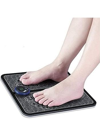 Portable Electric Foot Massage Mat Black/White 32 x 32cm