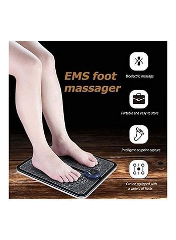 Portable Electric Foot Massage Mat Black/White 32 x 32cm