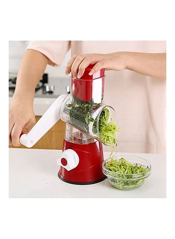 3 In 1 Round Veggie Chopper Red 26x12x24cm