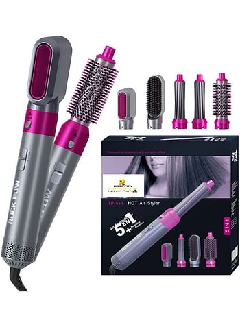 5 in 1 One Step Hair Dryer Styler Grey/Pink