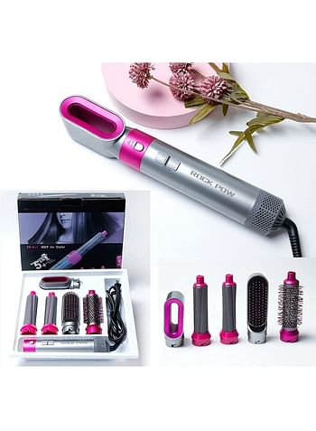 5 in 1 One Step Hair Dryer Styler Grey/Pink