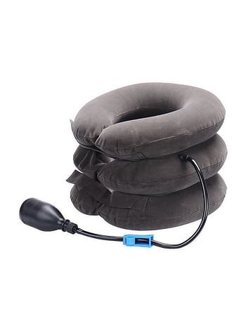 Half Velvet Three-tube Inflatable Cervical Vertebra Tractor Nap Pillow Traction