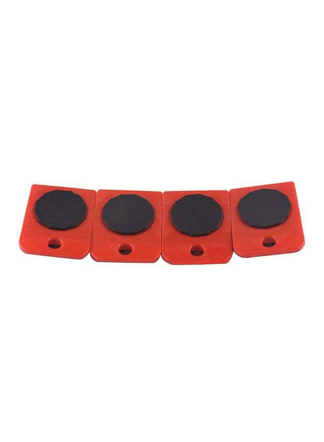 Pack Of 4 Furniture Transport Rollers Red/Black 10.05x7.5x2cm