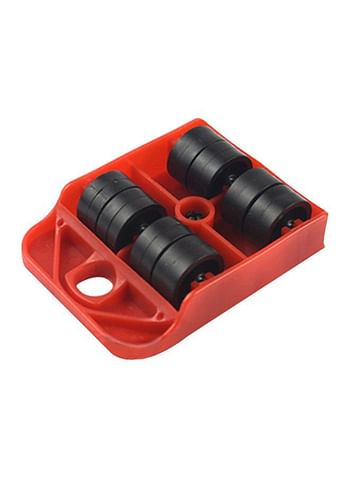 Pack Of 4 Furniture Transport Rollers Red/Black 10.05x7.5x2cm