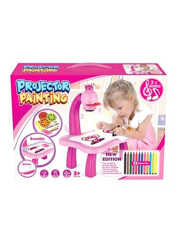 Adjustable Rotating Kids Projector Painting With 12 Colour Markers And 24 Patterns To Trace