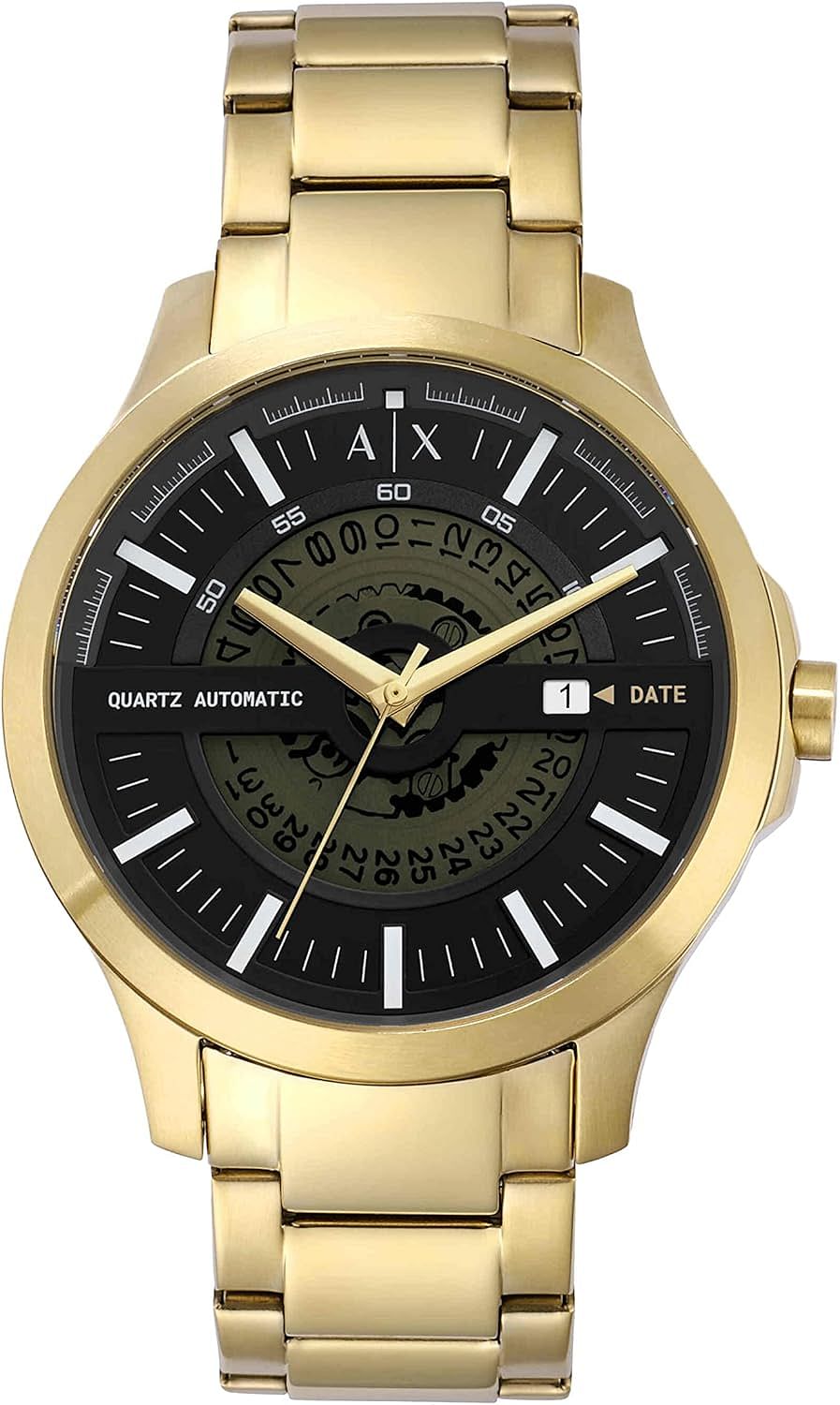 AX Armani Exchange Men's Automatic Self-Winding Watch with Leather Silicone or Stainless Steel Band