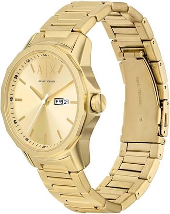 Armani Exchange Watch for Men Three-Hand Day-Date Movement - Gold