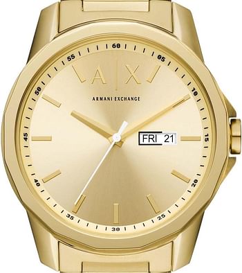 Armani Exchange Watch for Men Three-Hand Day-Date Movement - Gold