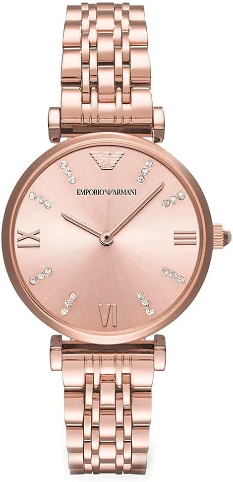 Emporio Armani Women's Dress Watch with Stainless Steel Band - Pink