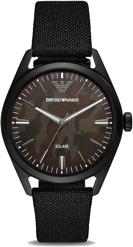 Emporio Armani - Claudio Solar Watch with Black Color Fabric Strap for Men AR11397