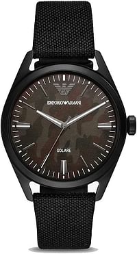 Emporio Armani - Claudio Solar Watch with Black Color Fabric Strap for Men AR11397