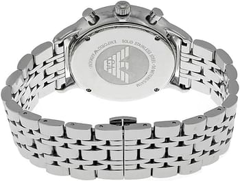 Emporio Armani Men's Chronograph, Silver Stainless Steel Watch, 43mm case size AR0389