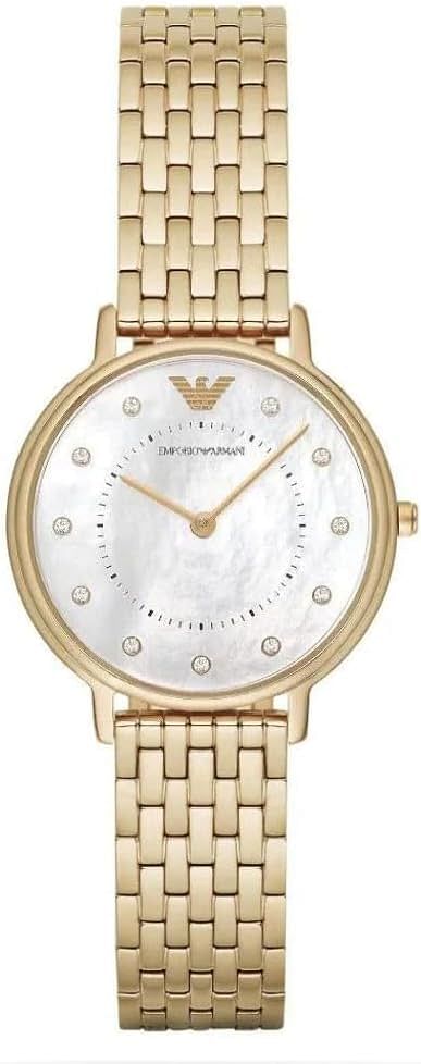 Emporio Armani Kappa Women's Analog Watch with White Dial and Stainless Steel Strap - AR11007