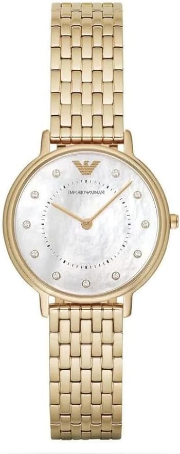 Emporio Armani Kappa Women's Analog Watch with White Dial and Stainless Steel Strap - AR11007