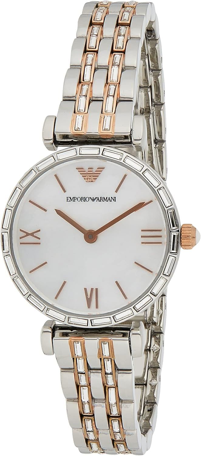 Emporio Armani Women's Mother Of Pearl Dial Stainless Steel Analog Watch - AR11290, Multicolor