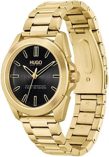 HUGO #Adventure Men's Quartz Stainless Steel and Link Bracelet Watch, Color: Gold (Model: 1530229)