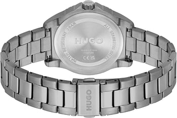 HUGO Women's #Dance Grey Ion-Plated Stainless Steel Case and Link Bracelet, Feminine Design Multifunction Watch Model (1540158)