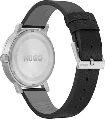 Hugo Boss Men's Black Dial Black Leather Watch - 1530115