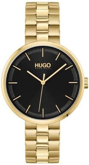 HUGO #Crush Women's Quartz Stainless Steel and Link Bracelet Watch, Color: Gold (Model: 1540102)