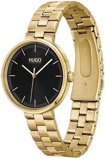 HUGO #Crush Women's Quartz Stainless Steel and Link Bracelet Watch, Color: Gold (Model: 1540102)